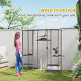 Load image into Gallery viewer, Large Catio Outdoor Cat Enclosure, Galvanized Steel Walk-in Cat Cage for Multiple Kittens, with Waterproof Cover, 5 Adjustable Platforms, Hammock, Metal Chicken Coop Run
