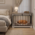 Load image into Gallery viewer, Dog Crate Furniture, 100 cm Wooden Dog Kennel Indoor Double Door with Sliding Barn Door, Decorative Pet Kennel End Side Table for Large Breeds, White
