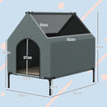 Load image into Gallery viewer, Dog House Outdoor, Elevated Dog House Dog Bed with Removable Cover, Mesh Windows, Storage Bag, for Small and Medium-Sized Dogs, Grey
