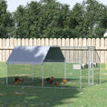 Load image into Gallery viewer, PawHut Large Chicken Coop Metal Chicken Run with Waterproof and Anti-UV Cover, Flat Shaped Walk-in Fence Cage Hen House for Outdoor and Yard Farm Use, 1.3" Tube Diameter, 9' x 12' x 6.5'
