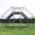 Load image into Gallery viewer, PawHut Large Chicken Coop Metal Chicken Run with Waterproof and Anti-UV Cover, Flat Shaped Walk-in Fence Cage Hen House for Outdoor and Yard Farm Use, 1.3" Tube Diameter, 9' x 12' x 6.5'
