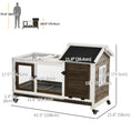 Charger l'image dans la visionneuse de la galerie, Indoor Rabbit Hutch with Wheels, Bunny Cage with Ramp, Run, Pull Out Tray, Suitable for Rabbit, Guinea Pig, Coffee
