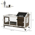 Load image into Gallery viewer, Wooden Rabbit Hutch with Wheels, Guinea Pig Cage, Small Animal House for Outdoor & Indoor with Slide-out Tray, 108 x 58 x 73.5cm, Brown
