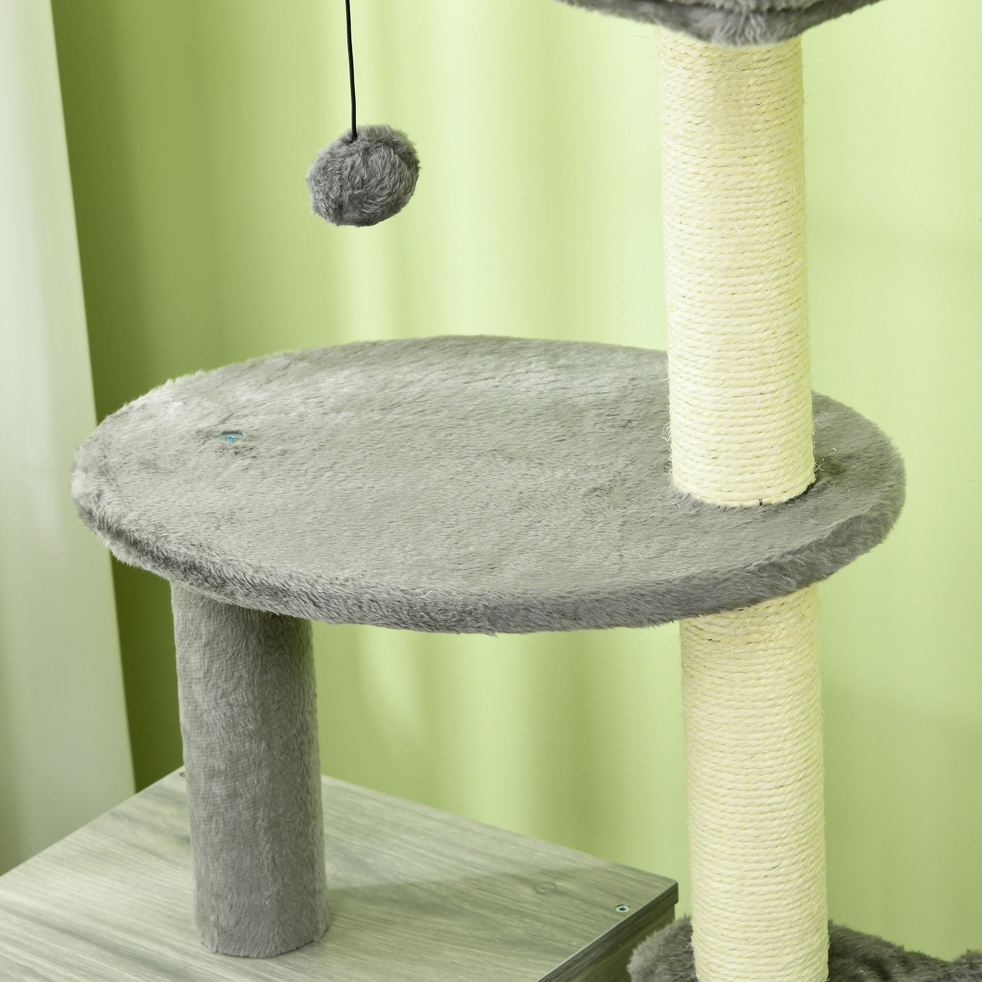 Cat Tower with Litter Box Enclosure, Cat Tree for Indoor Cats with Cat House, Scratching Post, Hammock, Grey