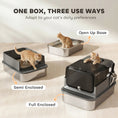 Load image into Gallery viewer, Stainless Steel Cat Litter Box with Lid, XXL Enclosed Cat Litter Box for Big Cats with High Sides, Double Doors, Scoop, Odor Control, Anti-Leaking, Easy Clean, Black
