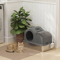 Load image into Gallery viewer, Stainless Steel Cat Litter Box with Removable Lid, Extra Large Enclosed Litter Box with High Sided, Scoop, Odor Free, Non-Sticky, Anti-Leakage, Easy Clean, Dark Grey
