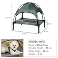 Load image into Gallery viewer, Raised Dog Bed Waterproof Elevated Pet Cot with Breathable Mesh UV Protection Canopy Grey, for Small Dogs, 61 x 46 x 62cm

