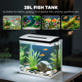 Load image into Gallery viewer, Aquarium, 28L Glass Fish Tank with Filter, LED Lighting, Water Pump, for Bettas, Guppies, Mini Parrot Fishes, Shrimp, Goldfish, 38 x 26 x 39.5cm
