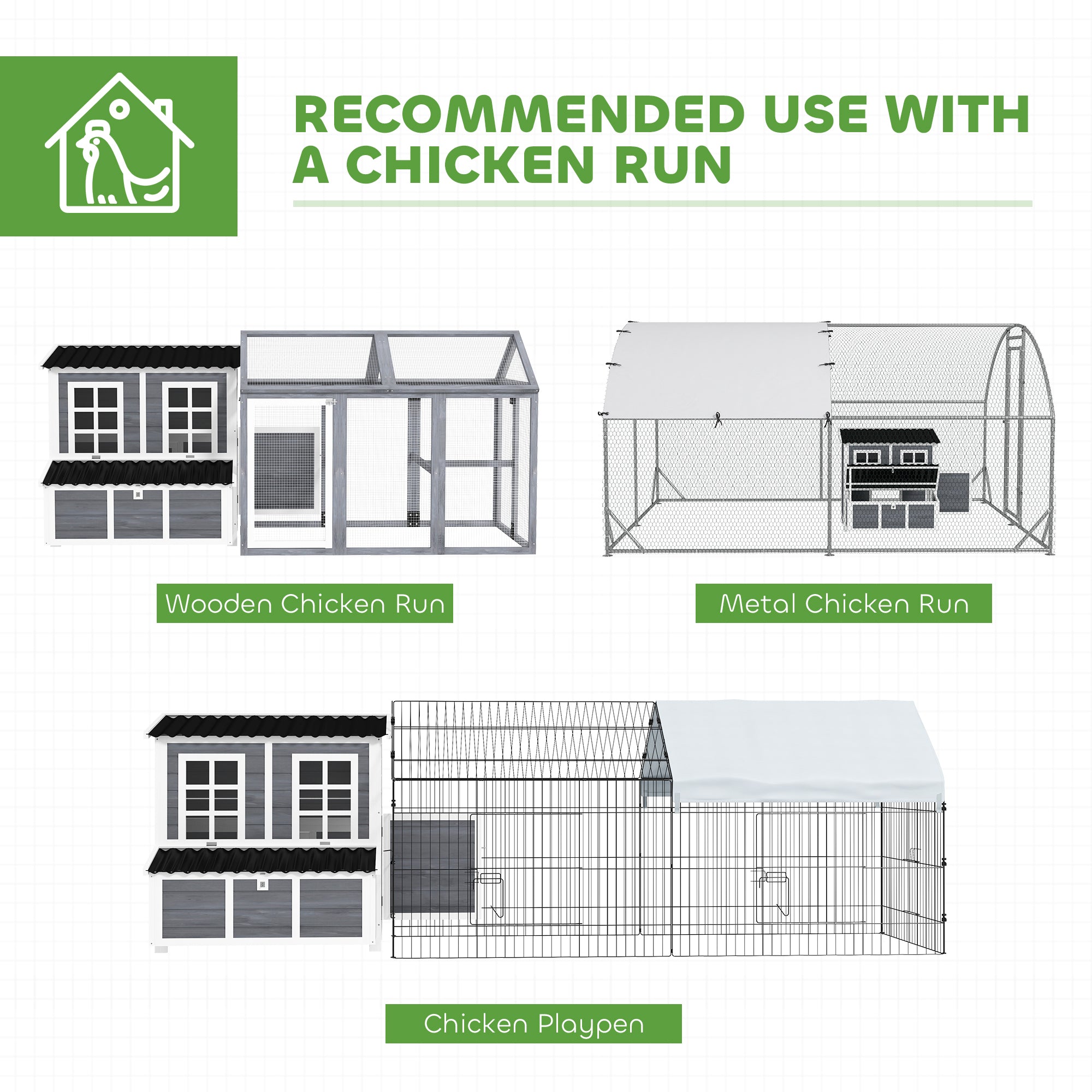 Wooden Chicken Coop with Nesting Box, Hen House Poultry Cage with Slide-Out Tray, Waterproof Roof, Perches, for 4-6 Chickens, 100 x 86 x 100cm