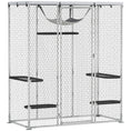 Load image into Gallery viewer, Large Catio Outdoor Cat Enclosure, Galvanized Steel Walk-in Cat Cage for Multiple Kittens, with Waterproof Cover, 5 Adjustable Platforms, Hammock, Metal Chicken Coop Run
