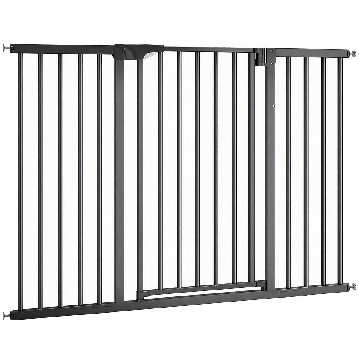 Baby Gate, Pet Gate with 3 Extensions, Auto-Close, Two-Way Open, Pressure Mounted for Stair, Doorways and Hallways, 36"H, Black