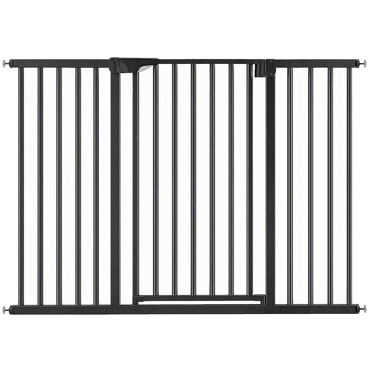 Baby Gate, Pet Gate with 3 Extensions, Auto-Close, Two-Way Open, Pressure Mounted for Stair, Doorways and Hallways, 36"H, Black