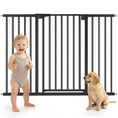 Load image into Gallery viewer, Baby Gate, Pet Gate with 3 Extensions, Auto-Close, Two-Way Open, Pressure Mounted for Stair, Doorways and Hallways, 36"H, Black
