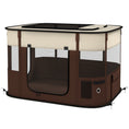 Load image into Gallery viewer, Dog Pen, Pet Playpen, Portable Foldable Dog Cat Playpen Soft Pet Cage with Storage Bag for Puppies, Rabbits, Kittens, Guinea Pigs, 94 x 74 x 60cm - Brown
