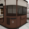 Load image into Gallery viewer, Dog Pen, Pet Playpen, Portable Foldable Dog Cat Playpen Soft Pet Cage with Storage Bag for Puppies, Rabbits, Kittens, Guinea Pigs, 94 x 74 x 60cm - Brown
