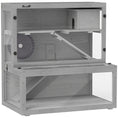 Load image into Gallery viewer, Wooden Hamster Cage, Large Gerbil Cage with Hut, Wheel, Ramps, 3 Tier Small Animal Habitat with Removable Viewing Panels, 80 x 50 x 84 cm, Grey
