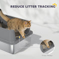 Load image into Gallery viewer, Stainless Steel Cat Litter Box, XL Extra Large Metal Litter Box Pan Tray for Big Cats, High Sided, Anti-Urine Leakage, Easy Cleaning, Non-Sticky, Absorbs Odors, Include Scoop & Pad, Dark Gray
