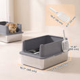Charger l'image dans la visionneuse de la galerie, 2 Pack XL Stainless Steel Litter Box, Extra Large Metal Cat Litter Box High Sided for Big and Multiple Cats, Semi-Enclosed with Scoops, Anti-Urine Leakage
