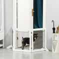 Load image into Gallery viewer, Freestanding Dog Cate, Foldable Wooden Pet Gate with  - 61cm Tall, for Stairways, Doorways, Hallways, Small Dogs - White
