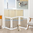 Load image into Gallery viewer, Freestanding Dog Cate, Foldable Wooden Pet Gate with  - 61cm Tall, for Stairways, Doorways, Hallways, Small Dogs - White
