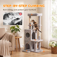 Load image into Gallery viewer, 52" Cat Tree, Multi-Level Large Cat Tower House with 2-Tier Condo, Bed, Sisal Scratching Posts and Teaser Toys for Indoor Kittens Activity Center, Light Grey
