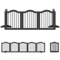 Load image into Gallery viewer, Wooden Foldable Dog Gate Panel Pet Fence Freestanding Safety Barrier for the House, Doorway, Stairs (Black)
