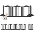 Load image into Gallery viewer, Wooden Foldable Dog Gate Panel Pet Fence Freestanding Safety Barrier for the House, Doorway, Stairs (Black)
