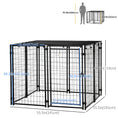 Load image into Gallery viewer, Outdoor Dog Kennel Run, Large Wire Steel Puppy Fence, Lockable Pet Playpen Crate Enclosure, with Top Cover, Door, Black

