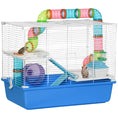 Load image into Gallery viewer, Hamster Cage, Small Animal House, 3-Level Guinea Pig Cage Gerbil Haven, Tunnel Tube System, with Water Bottle, Exercise Wheel, Food Dish, Ramps, Blue
