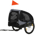 Load image into Gallery viewer, Aosom Dog Bike Trailer, Pet Bike Wagon with Steel Frame, Hitch Coupler, Quick Release Wheels, Reflectors, Flag, Pet Travel Carrier for Medium Dogs, Black
