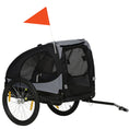 Load image into Gallery viewer, Aosom Dog Bike Trailer, Pet Bike Wagon with Steel Frame, Hitch Coupler, Quick Release Wheels, Reflectors, Flag, Pet Travel Carrier for Medium Dogs, Black
