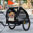 Load image into Gallery viewer, Aosom Dog Bike Trailer, Pet Bike Wagon with Steel Frame, Hitch Coupler, Quick Release Wheels, Reflectors, Flag, Pet Travel Carrier for Medium Dogs, Black
