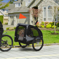 Load image into Gallery viewer, Aosom Dog Bike Trailer, Pet Bike Wagon with Steel Frame, Hitch Coupler, Quick Release Wheels, Reflectors, Flag, Pet Travel Carrier for Medium Dogs, Black

