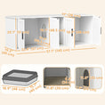Load image into Gallery viewer, Cat Litter Box Enclosure for 2 Cats, 145 cm Hidden Litter Box Furniture with Double Room, Scratching Board, Indoor Cat House Washroom End Table, White
