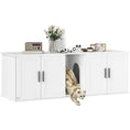 Load image into Gallery viewer, Cat Litter Box Enclosure for 2 Cats, 145 cm Hidden Litter Box Furniture with Double Room, Scratching Board, Indoor Cat House Washroom End Table, White
