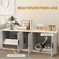 Load image into Gallery viewer, Cat Litter Box Enclosure for 2 Cats, 145 cm Hidden Litter Box Furniture with Double Room, Scratching Board, Indoor Cat House Washroom End Table, White
