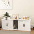 Load image into Gallery viewer, Cat Litter Box Enclosure for 2 Cats, 145 cm Hidden Litter Box Furniture with Double Room, Scratching Board, Indoor Cat House Washroom End Table, White
