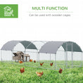Load image into Gallery viewer, Galvanized Large Metal Chicken Coop Cage Walk-in Enclosure Poultry Hen Run House Playpen Rabbit Hutch with Cover for Outdoor Backyard 9.2' x 24.9' x 6.5' Silver
