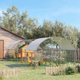 Load image into Gallery viewer, Galvanized Large Metal Chicken Coop Cage Walk-in Enclosure Poultry Hen Run House Playpen Rabbit Hutch with Cover for Outdoor Backyard 9.2' x 24.9' x 6.5' Silver
