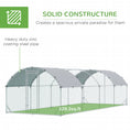 Load image into Gallery viewer, Galvanized Large Metal Chicken Coop Cage Walk-in Enclosure Poultry Hen Run House Playpen Rabbit Hutch with Cover for Outdoor Backyard 9.2' x 24.9' x 6.5' Silver
