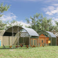 Load image into Gallery viewer, Galvanized Large Metal Chicken Coop Cage Walk-in Enclosure Poultry Hen Run House Playpen Rabbit Hutch with Cover for Outdoor Backyard 9.2' x 24.9' x 6.5' Silver
