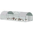 Load image into Gallery viewer, Galvanized Large Metal Chicken Coop Cage Walk-in Enclosure Poultry Hen Run House Playpen Rabbit Hutch with Cover for Outdoor Backyard 9.2' x 24.9' x 6.5' Silver
