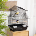 Load image into Gallery viewer, 25" Bird Cage for Finches, Canaries, Budgies, Indoor Parrot Cage with Perch, Swing, Food Container, Slide-out Tray, Handle, Black
