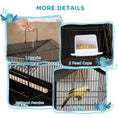 Load image into Gallery viewer, 25" Bird Cage for Finches, Canaries, Budgies, Indoor Parrot Cage with Perch, Swing, Food Container, Slide-out Tray, Handle, Black
