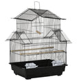 Load image into Gallery viewer, 25" Bird Cage for Finches, Canaries, Budgies, Indoor Parrot Cage with Perch, Swing, Food Container, Slide-out Tray, Handle, Black
