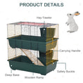 Load image into Gallery viewer, Indoor Rabbit Guinea Pig Cage Small Animal Cage Two Storey 80 x 44 x 82 cm
