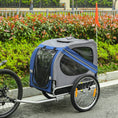 Load image into Gallery viewer, Dog Bike Trailer Pet Cart Bicycle Wagon Cargo Carrier Attachment for Travel with 3 Entrances Large Wheels for Off-Road & Mesh Screen, Blue

