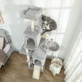 Charger l'image dans la visionneuse de la galerie, Cat Tree, 70" Multi-Level Cat Tower for Indoor with 2 Condos, 2 Plush Top Perches, Hammock, Platforms, Toy Balls, Sisal Scratching Posts and Board, Light Grey

