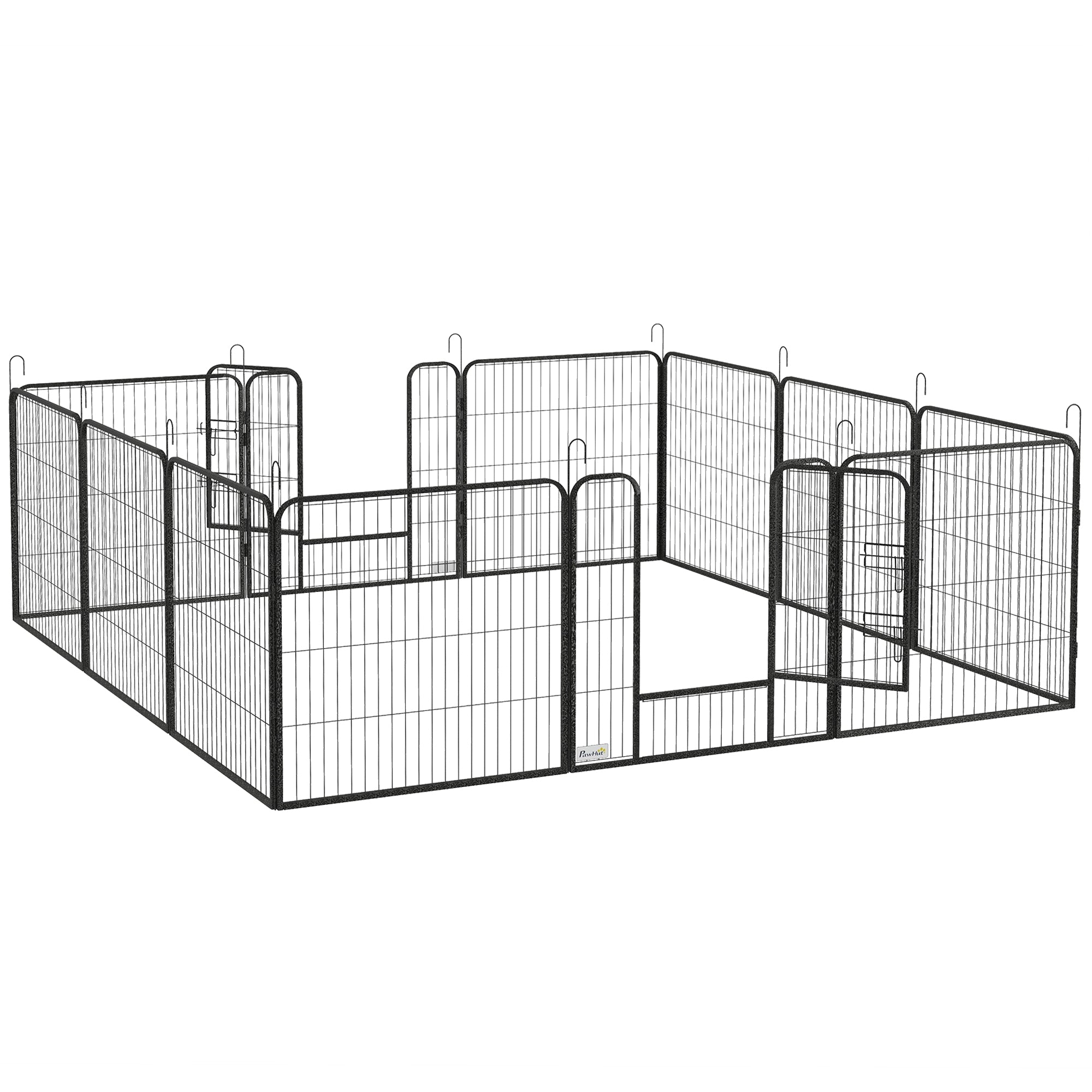 Dog Playpen, Wide 31.5"W Heavy-Duty Metal Puppy Play Pen, Pet Exercise Fences for Outside and Indoor, DIY Design with Door for Medium Dogs, 12 Panels, 31.5"H