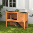 Load image into Gallery viewer, Rabbit Hutch Guinea Pig Hutch Wooden with No-Leak Tray, Asphalt Roof, Antiseptic Wood Outdoor for 1-2 Rabbits 120 x 50 x 92cm - Orange
